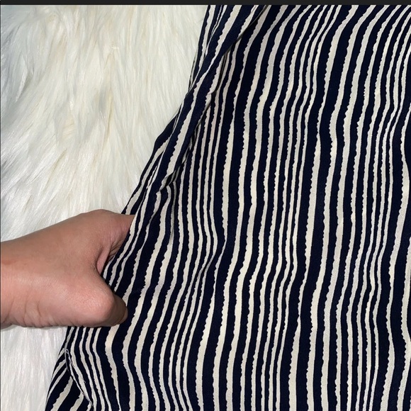 Derek Lam 10 Crosby 100% Silk Striped V-Neck Dress - Picture 6 of 8